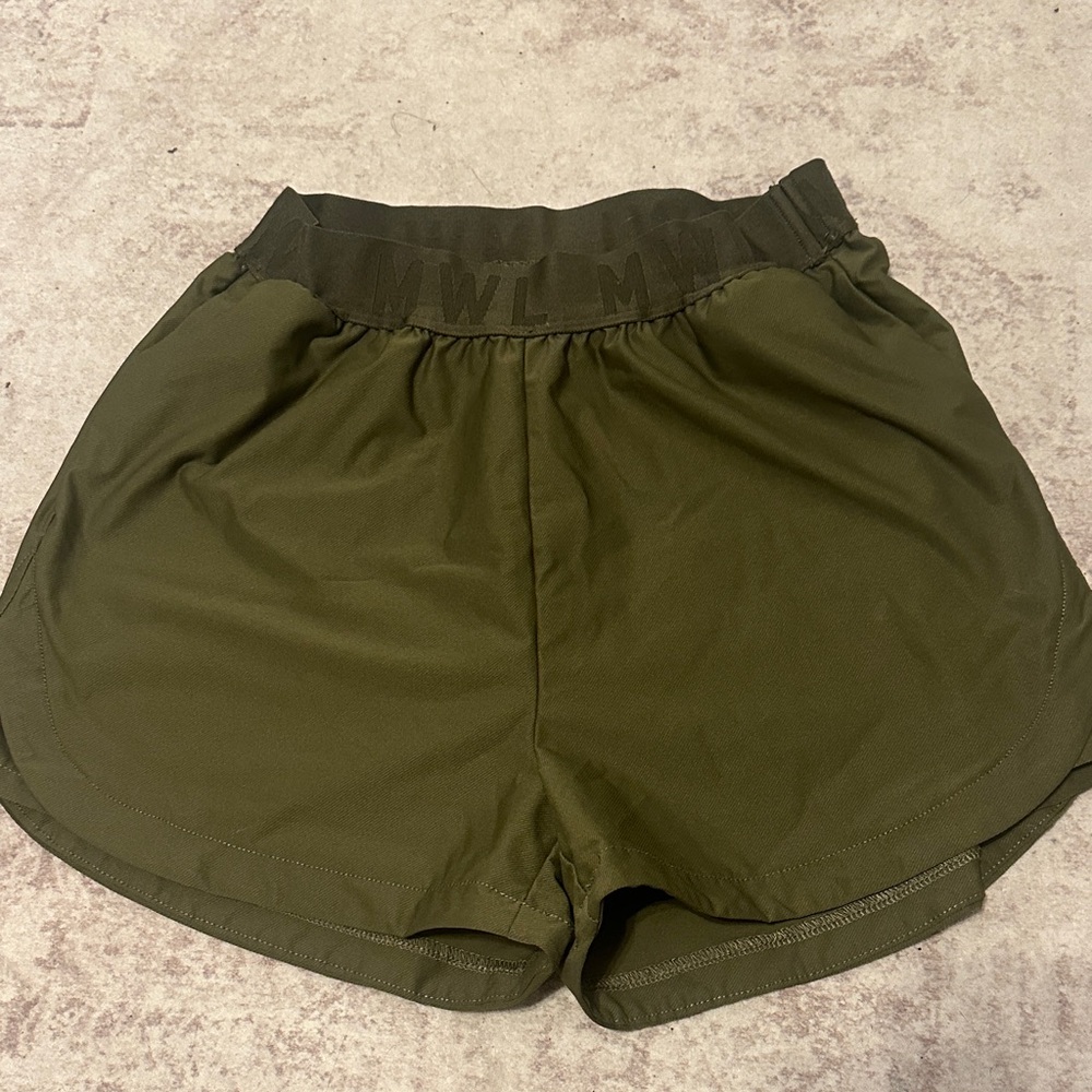 Madewell green athletic running shorts